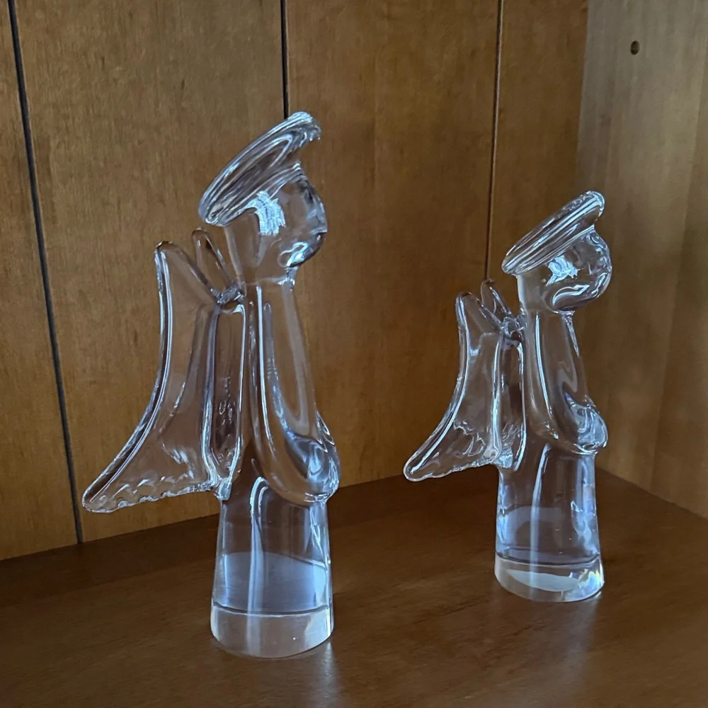 Vintage Lead Crystal Angels Made in Japan Set of 2